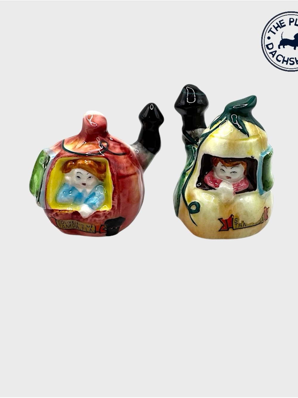 Vintage PY Ceramic Nursery Rhyme Salt and Pepper Shakers